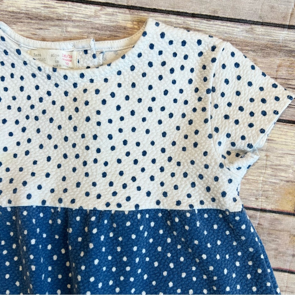 Zara Textured Polka Dot Dress - Picture 4 of 7